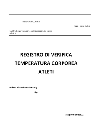 Registro presenze >37.5°C