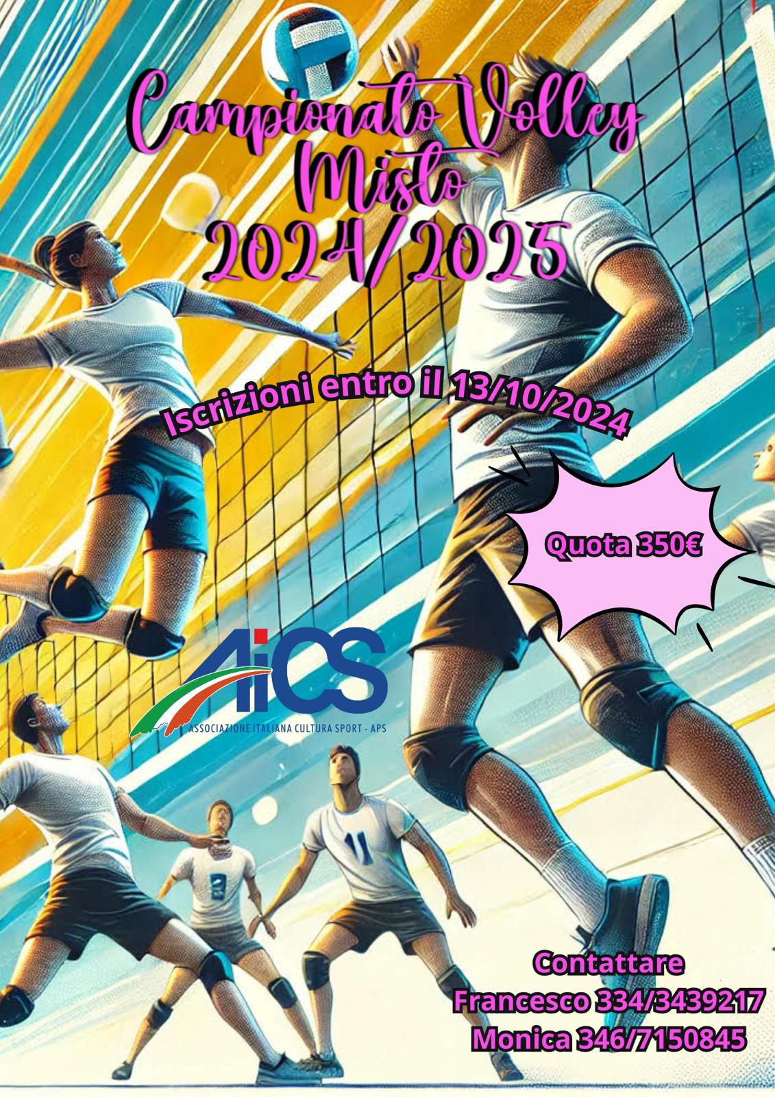 Volantino campionato volley AICS 2024/2025